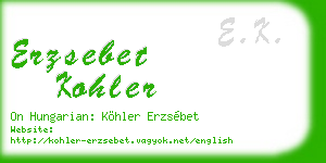 erzsebet kohler business card