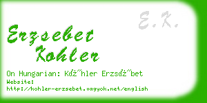 erzsebet kohler business card